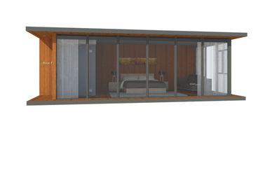 Camera prefabbricata grigia di legno leggera moderna con le case di 1 costruzione prefabbricata di storia