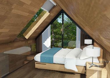 Brown accende il legno 1 casa prefabbricata della camera da letto/grandi case prefabbricate per sviluppo turistico
