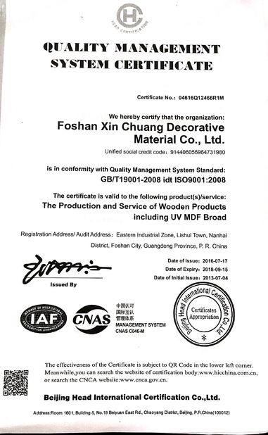 Porcellana FOSHAN RAD PREFABS COMPANY LIMITED Certificazioni