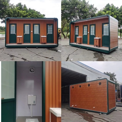 Bagno multigiocatore mobile esterno prefabbricato con elettricità, idraulica e isolamento