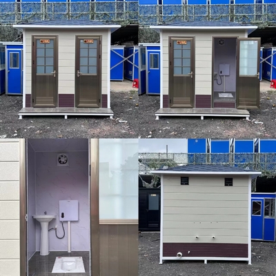 Bagno multigiocatore mobile esterno prefabbricato con elettricità, idraulica e isolamento